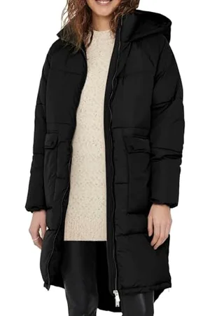 ONLY Damski płaszcz pikowany ONLGabi Oversized Long Parka z kapturem, , XS