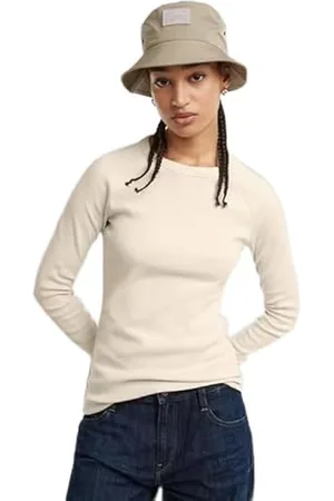 G-Star RAW Slim Rib Keyhole Long Sleeve, , XXL