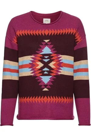 Camel Active Damski sweter z dzianiny z wszytymi wzorami, , XXL