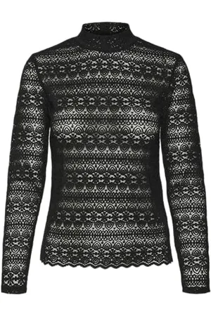 VERO MODA VMZOE LS LACE HIGH Neck Top JRS NOOS, , XXL