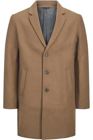 JACK & JONES Męski płaszcz wełniany, , S