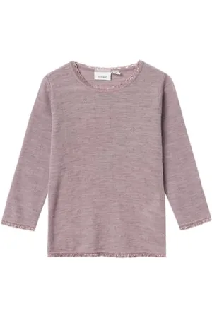 NAME IT Dziewczęca Nmfwang Wool Needle Ls Top Solid Noos koszulka z długim rękawem, , 86 cm