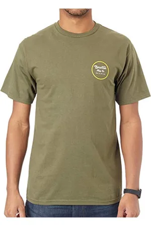 Brixton Koszulka męska WHEELER II S/S STND TEE, oliwkowa, S