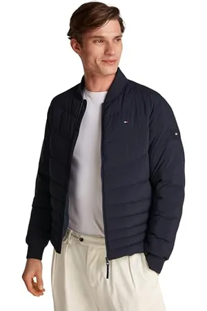 Tommy Hilfiger Męskie kurtki MIX QUILT BOMBER MW0MW37640 Inne, Niebieskie, M, , M