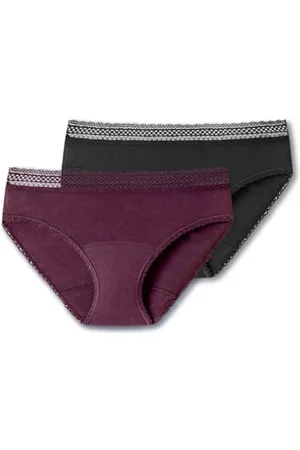 Schiesser Damen 2 Pack Menstruationswäsche/Periodenslip auslaufsicher - Secret Care
