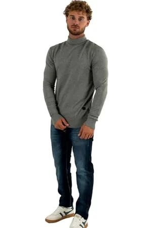 Kaporal 5 Męski sweter, regularny krój, długi rękaw, golf, model Varia, kolor szary mieszany, rozmiar XL, , XL