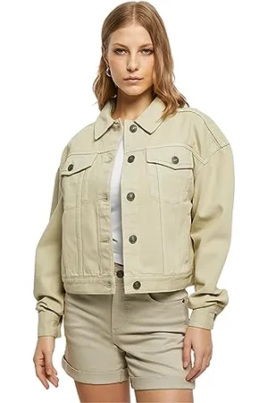 Urban classics Damska kurtka dżinsowa Oversized, kolorowa kurtka dżinsowa dla kobiet, dostępna w kolorze czarnym, rozmiary XS - 5XL, , XXL