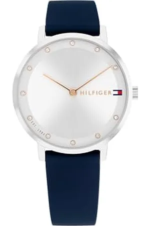 Tommy Hilfiger Damski analogowy zegarek kwarcowy z silikonowym paskiem 1782732, srebrny biały, pasek, , Pasek