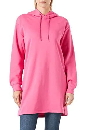 JACK & JONES Damska sukienka dresowa Jjxx Jxabbie Ls Rel Every Brush Hood, Carmine Rose/nadruk: magenta Jjxx Logo, M