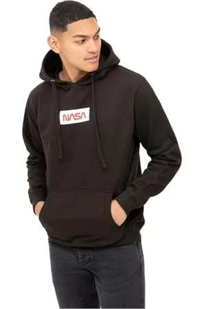 Nasa Męska bluza z kapturem z logo, czarna, S