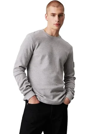 Calvin Klein Męska podstawowa odznaka waflowa koszulka z długim rękawem, , XXS