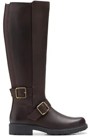 Clarks Premium Damskie buty Orinoco2 Tall Fashion Boot, ciemnobrązowe Lea, 37 EU, , 37.5 EU