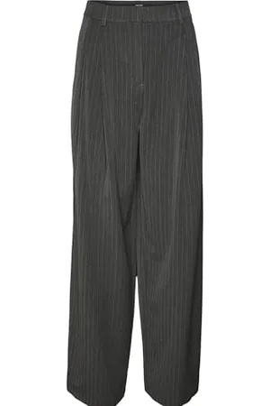 VERO MODA VMSILJE MW Wide Pinstripe Pants Pants, , 38W / 30L