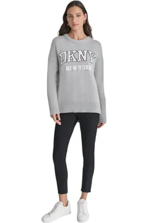 DKNY Varsity Logo Intarsi bluza damska, , S
