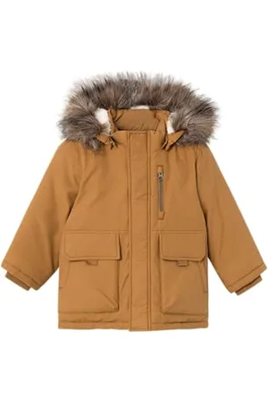 NAME IT Chłopięca kurtka NMMMASTER PB Parka, brązowa, 92, , 92