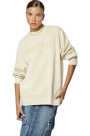 Kaporal 5 Bluza damska, regularny krój, długi rękaw, okrągły dekolt, model jedwabny, kolor mastyksowy, rozmiar XL, , XL