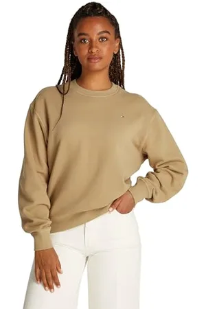 Tommy Hilfiger Damska bluza z flagą REG NA klatce piersiowej SWTSHRT WW0WW41246 sweter, khaki, XXS, , XXS