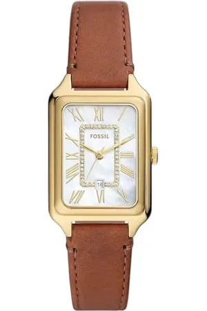 Fossil Raquel Damski Zegarek z Mechanizmem Kwarcowym I 3 Wskazówkami, Koperta 26 mm ze Skórzanym Paskiem Litehide Es5307