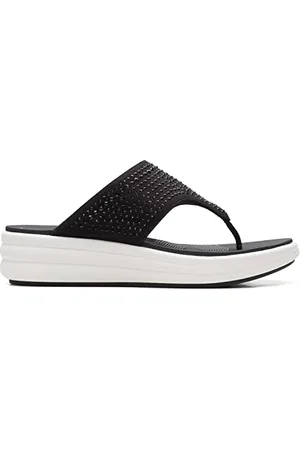 Clarks Damskie klapki japonki Drift Jaunt, czarne, 2,5 UK