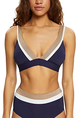 ESPRIT Trójkolorowy, watowany top bikini, , 38