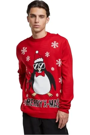 Urban classics Męski sweter bożonarodzeniowy, sweter bożonarodzeniowy dla mężczyzn, dziergany okrągły dekolt, regularny krój, , XXL