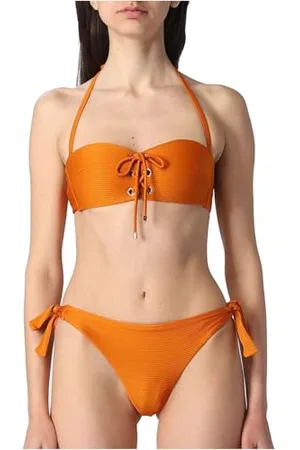 Emporio Armani Swimwear Damskie wyściełane tasiemki i brazylijskie W/Bows Ottoman Lycra zestaw bikini, , L