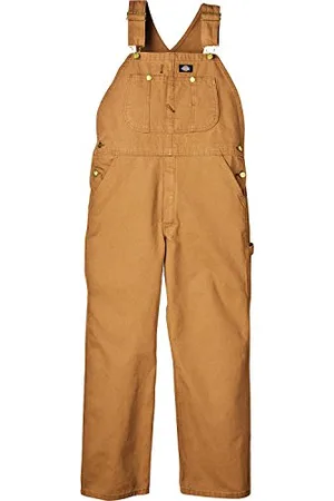 Dickies Męskie spodnie ogrodniczki, dżinsowe, indygo, Brązowy (kaczka brązowa), 38W / 30L
