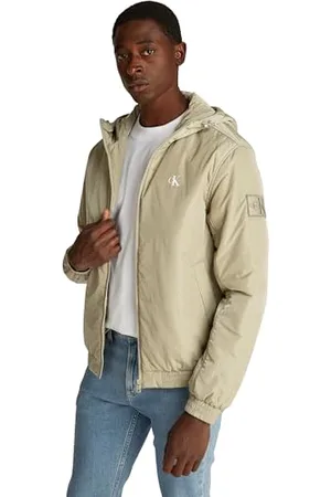 Calvin Klein Jeans męskie kurtki z kapturem HarrinGTON J30J325596 Inne, szare (Nordic Dust), XS, , XS