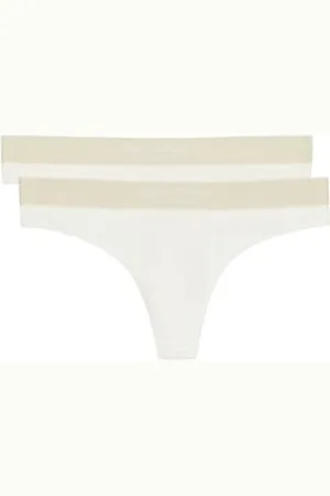 Marc O’ Polo Marc O´Polo Iconic Rib 2-Pack Thong Majtki Stringi, White, Extra Small Kobiety, , XS