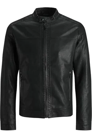 JACK & JONES Męska kurtka ze sztucznej skóry, klasyczna, , XXL