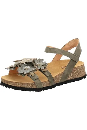 Think! Damskie sandały damskie Koak_3-000551 bez chromu, ze zrównoważonym zapięciem typu slingback, jasnozielony - 7000 szałwia kombi - 38 EU