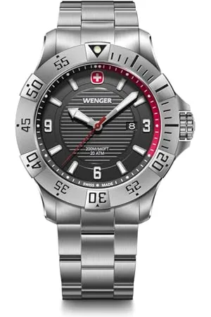 Wenger Seaforce Męski Analogowy Kwarcowy Zegarek Na Rękę, Średnica 43 mm, Wyprodukowany W Szwajcarii, Wodoodporny do 200 M, Bransoletka Ze Stali Nierdzewnej, 01.0641.139