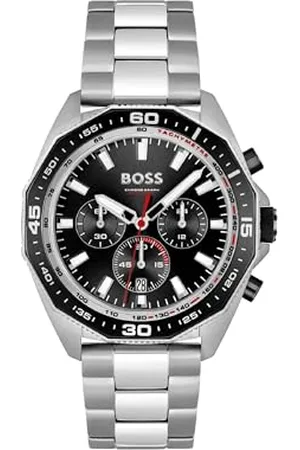 HUGO BOSS Chronograf kwarcowy zegarek dla mężczyzn ze srebrną bransoletką ze stali nierdzewnej - 1513971, , bransoletka