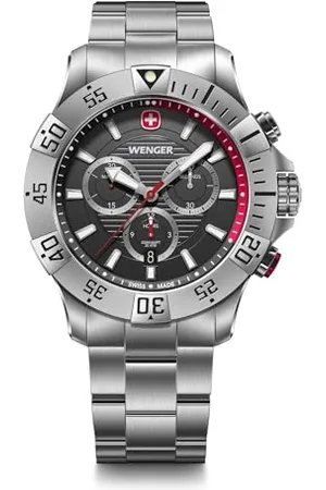 Wenger Seaforce Chrono Analogowy kwarcowy chronograf zegarek średnica 43 mm Szwajcarska wodoodporna bransoletka ze stali nierdzewnej do 200 m 01.0643.123