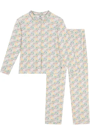 Petit Bateau Piżama damska z długim rękawem Marshmallow/Multico XS, piankowy/wielokolorowy, XS