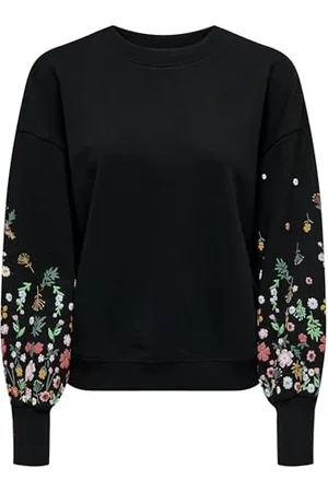 ONLY Onlbrooke L/S okrągły dekolt kwiatowy SWT, , XS
