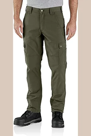 Carhartt Męskie spodnie robocze Ripstop Cargo Fleece Lined, kolor: Basil, 38L36, , 38