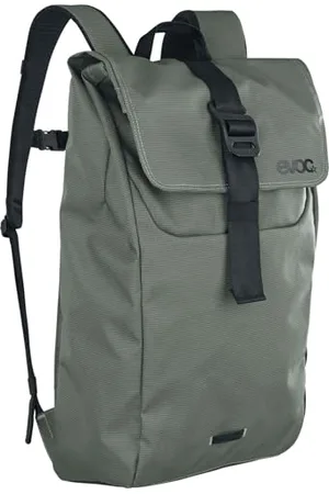 Evoc DUFFLE BACKPACK 16, plecak (wodoodporny i w 100% wolny od PVC Tarpualin, pokrywa z aluminiowym zamknięciem na haczyk, pojemność: 16 l, waga: 825 g, wymiary: 48 x 31 x 12 cm), Dark Olive - Black