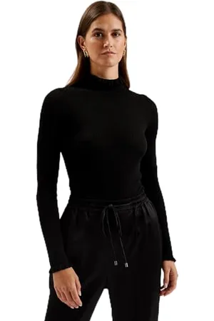 Ted Baker WMK-JANITTT-Rib Lejek Dekolt Falbanka Sweter , , 34