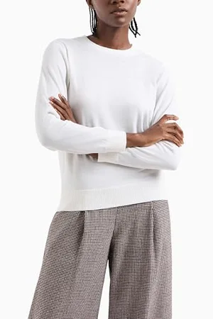 Armani Exchange Damskie prążkowane mankiety, okrągły dekolt, boczne wytłoczone logo, , S