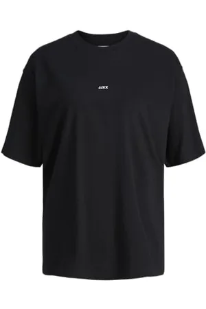 JJXX Damska koszulka Jxandrea Ss Loose Every Logo Noos, Czarny/nadruk: białe logo, XL