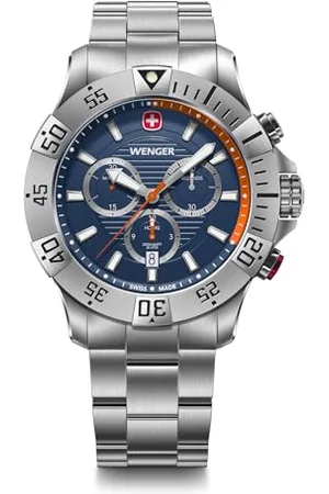 Wenger Seaforce Chrono Analogowy kwarcowy chronograf zegarek średnica 43 mm Szwajcarska wodoodporna bransoletka ze stali nierdzewnej do 200 m 01.0643.125