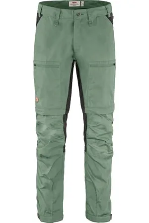 Fjällräven Męskie spodnie Abisko Lite Trekking Zip-Off M Reg, zielone (Patina Green-Dark Grey), 52