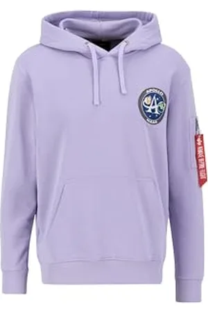 Alpha Industries Uniseks Apollo Mission Hoody T-shirt z kapturem, blady fiolet, 56, , 3XL