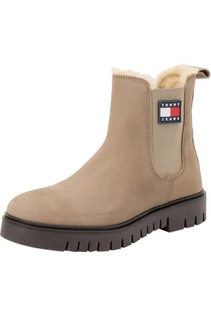 Tommy Hilfiger Damskie buty TJW Nubuck Chelsea WL (EN0EN02688) Low Boots, Khaki (Dusky Taupe), 38 EU, , 38 EU