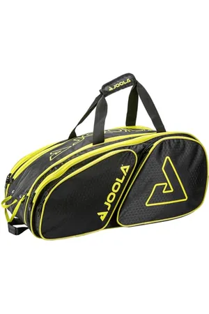 Joola Tour Elite torba pickleball – plecak i torba marynarska na wiosła i akcesoria do pickleballa – kieszenie termoizolacyjne mieszczą 4 wiosła – z ogrodzeniem, , Black/Yellow, Torba na