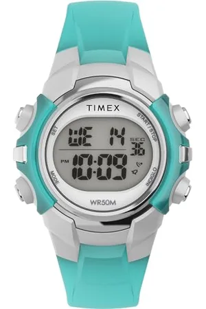 Timex Sport zegarek uniseks 33 mm – pasek z żywicy, tarcza cyfrowa, koperta w kolorze srebrnym, TW5M61400