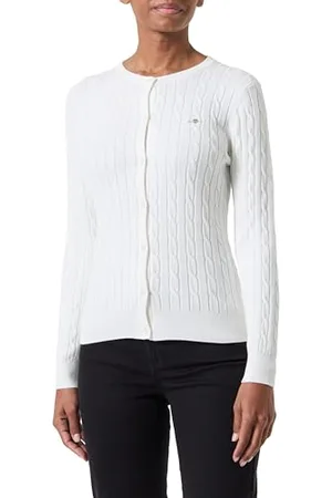 GANT Stretch Cotton Cable Cardigan, , L