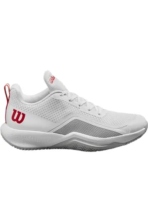 Wilson Męskie buty tenisowe Rush Pro Lite, białe/perłowe niebieskie czerwone, 39 EU, Biała perła niebieski czerwony, 6.5 UK