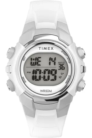 Timex Sport zegarek uniseks 33 mm – pasek z żywicy, tarcza cyfrowa, koperta w kolorze srebrnym, TW5M61500